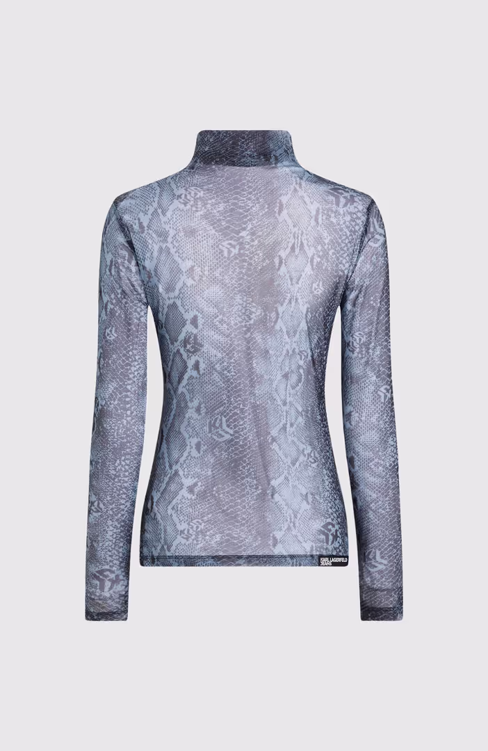 KLJ Mesh Lslv Reptile Top