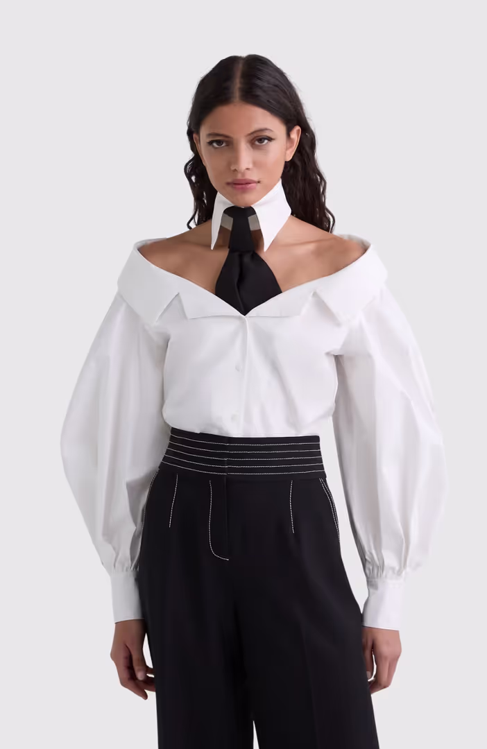 Off Shoulder Poplin Shirt