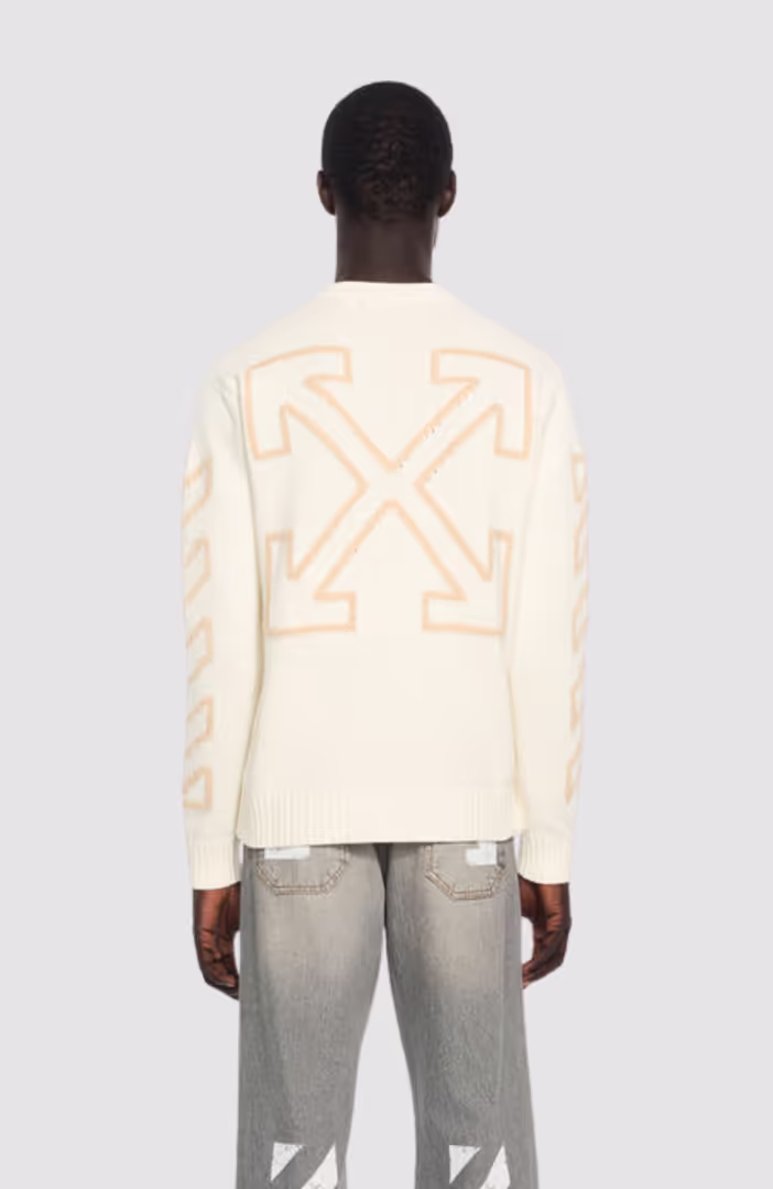 Diag Arrow Fuzzy Knit Crewneck