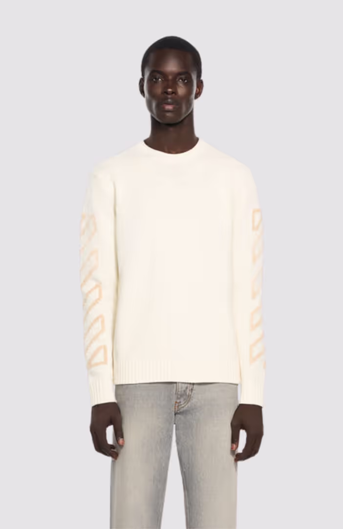 Diag Arrow Fuzzy Knit Crewneck