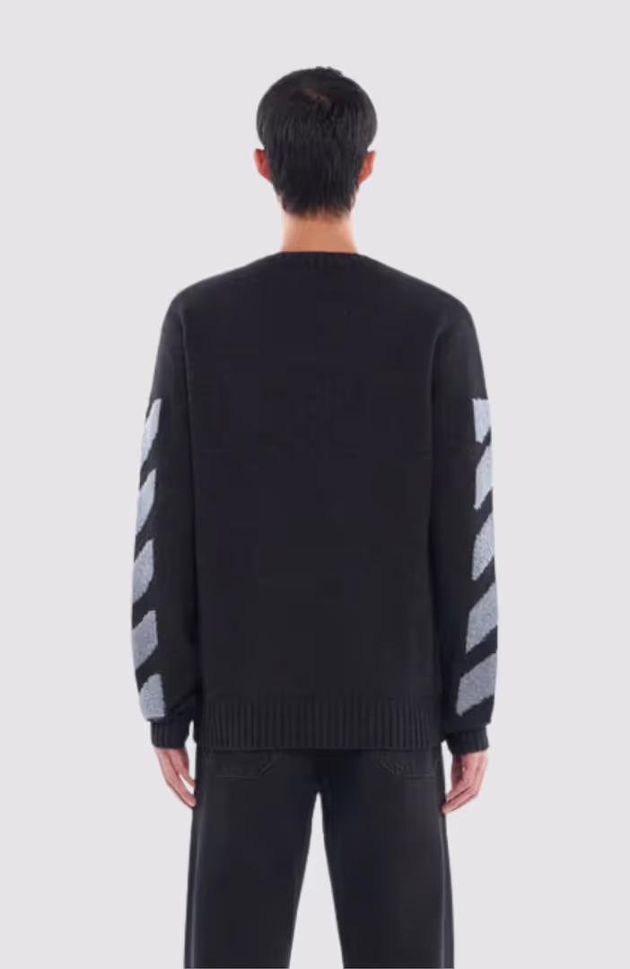 Diag Fuzzy Knit Crewneck