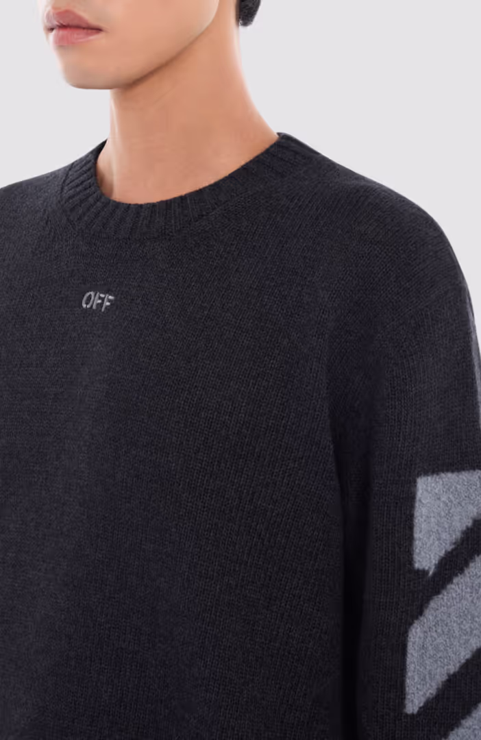 Diag Fuzzy Knit Crewneck