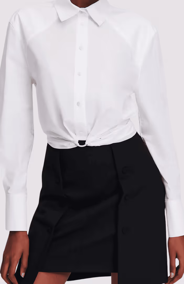 Cropped D Ring Poplin Shirt