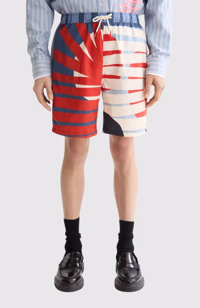 Printed Longer-Length Swim Shorts
