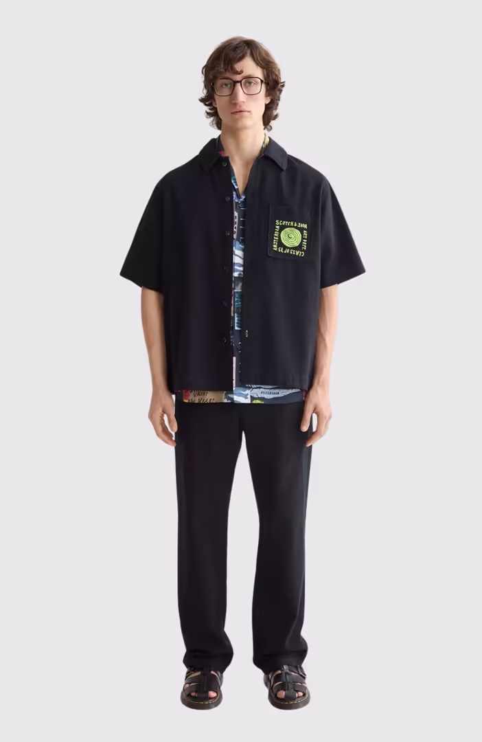 Structured Cotton Short-Sleeved Shirt
