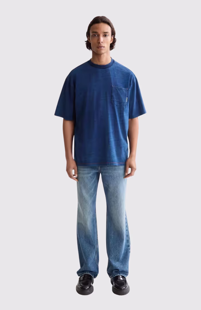Washed 1 Pocket Indigo T-Shirt