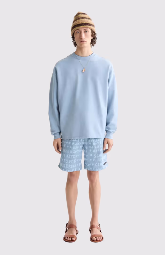 Printed Longer-Length Swim Shorts