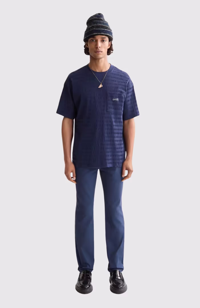Relaxed-Fit Horizonal Textured T-Shirt