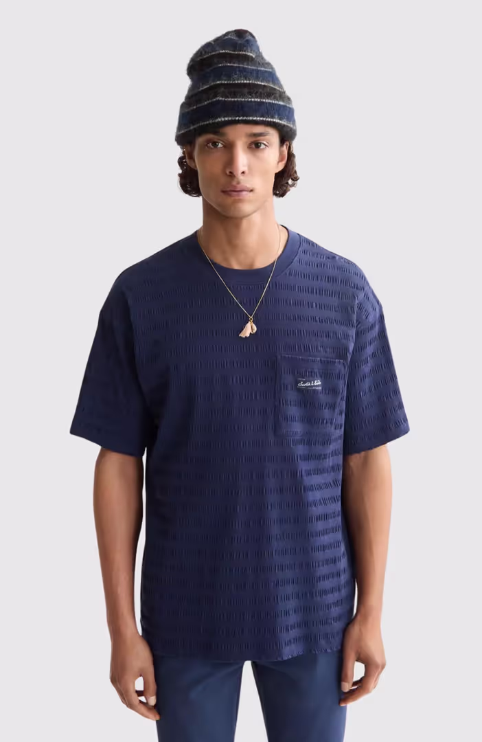 Relaxed-Fit Horizonal Textured T-Shirt