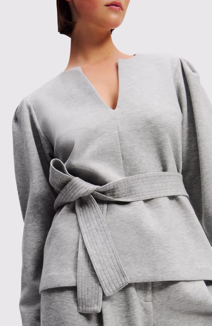 Double Jersey Vneck Sweatshirt