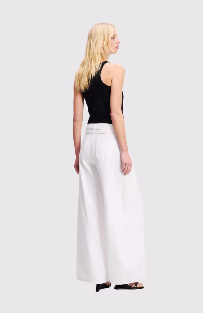Wide Leg White Denim Pants