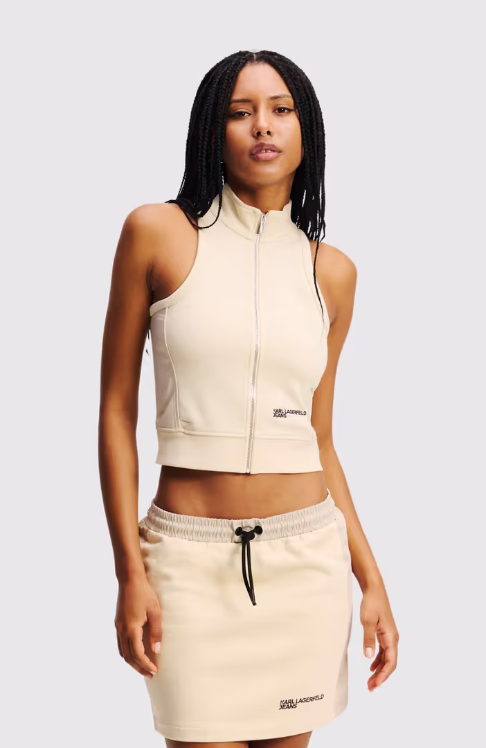 Klj Mixed Zip-Up Top