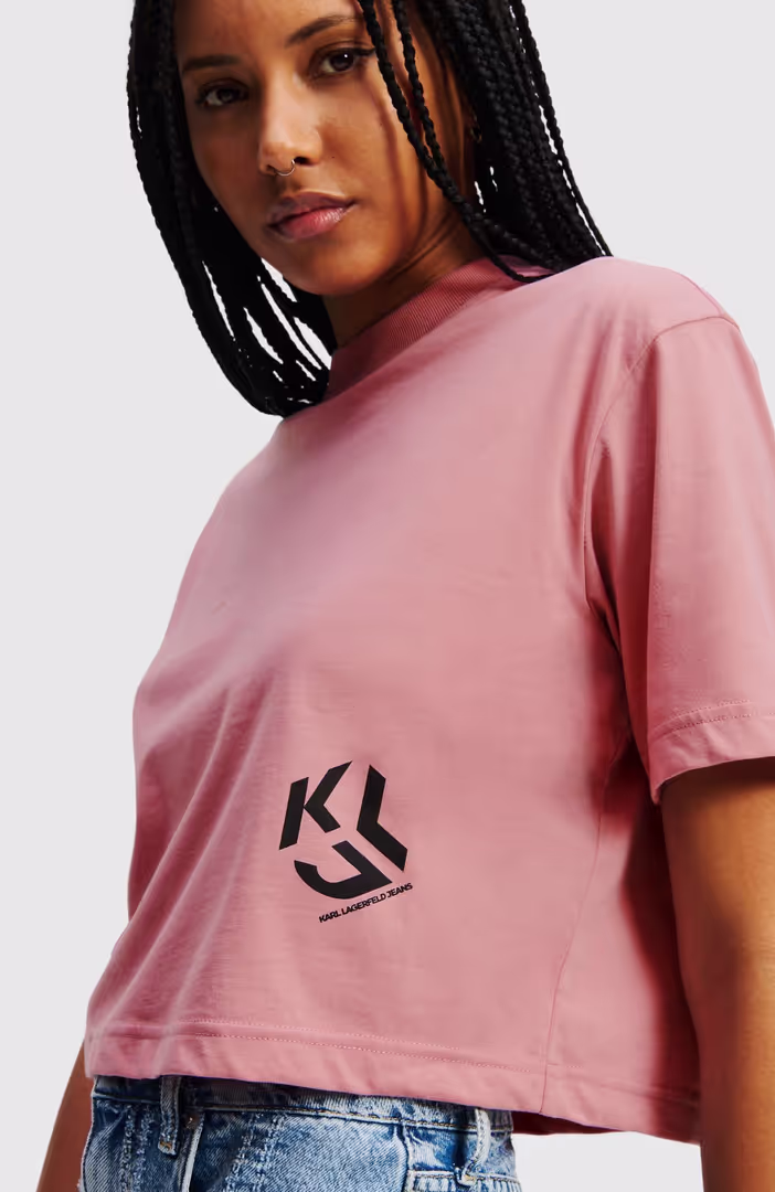 Klj Reg Cropped Monogram Tee