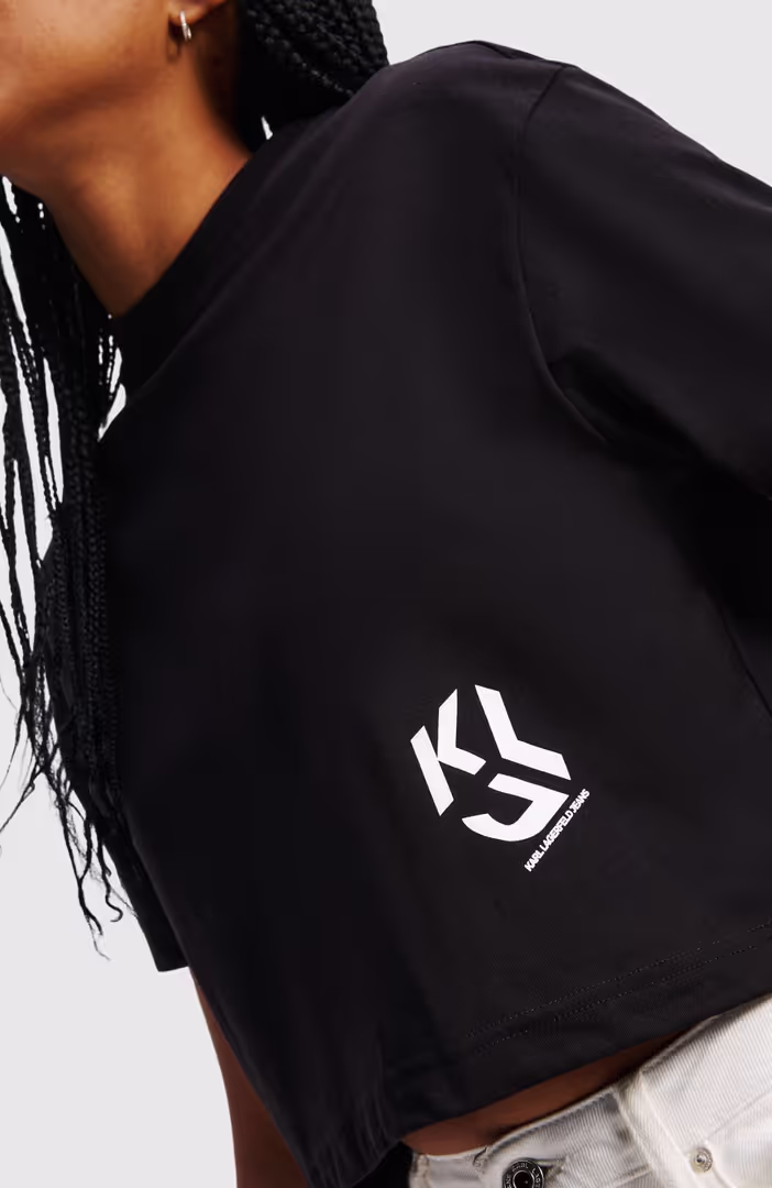 Klj Reg Cropped Monogram Tee