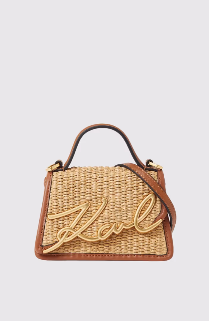 K/Signature Raffia Nano Bag