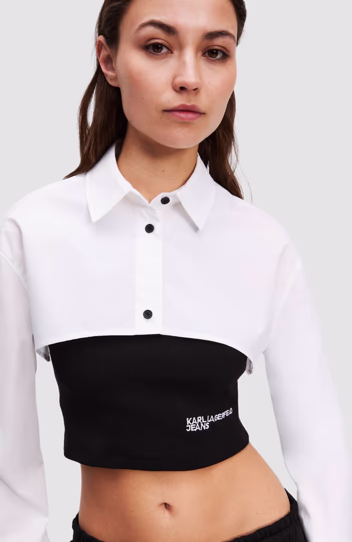 Klj Blocked Poplin Blouse