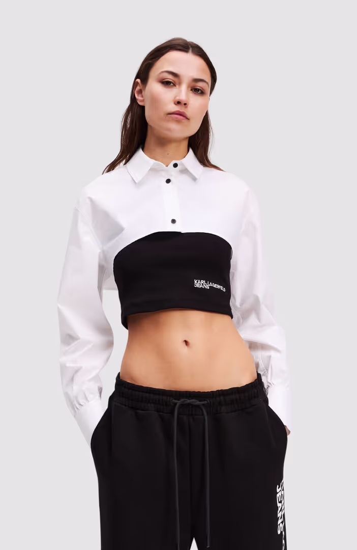 Klj Blocked Poplin Blouse