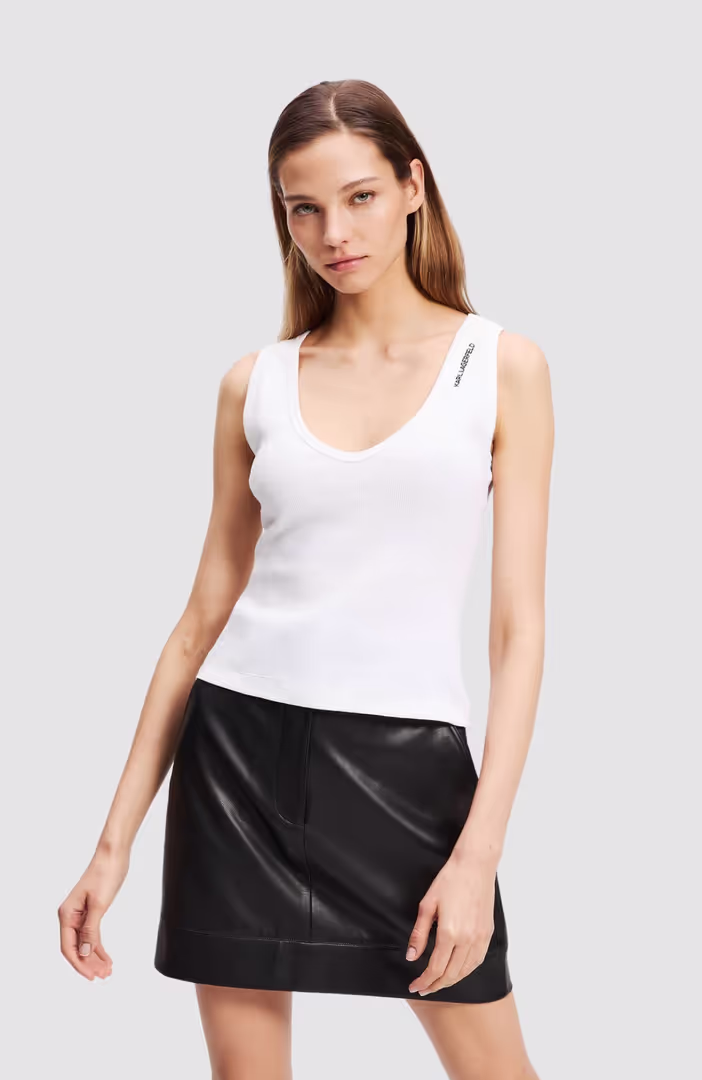 Ribbed V-Neck Tank Top