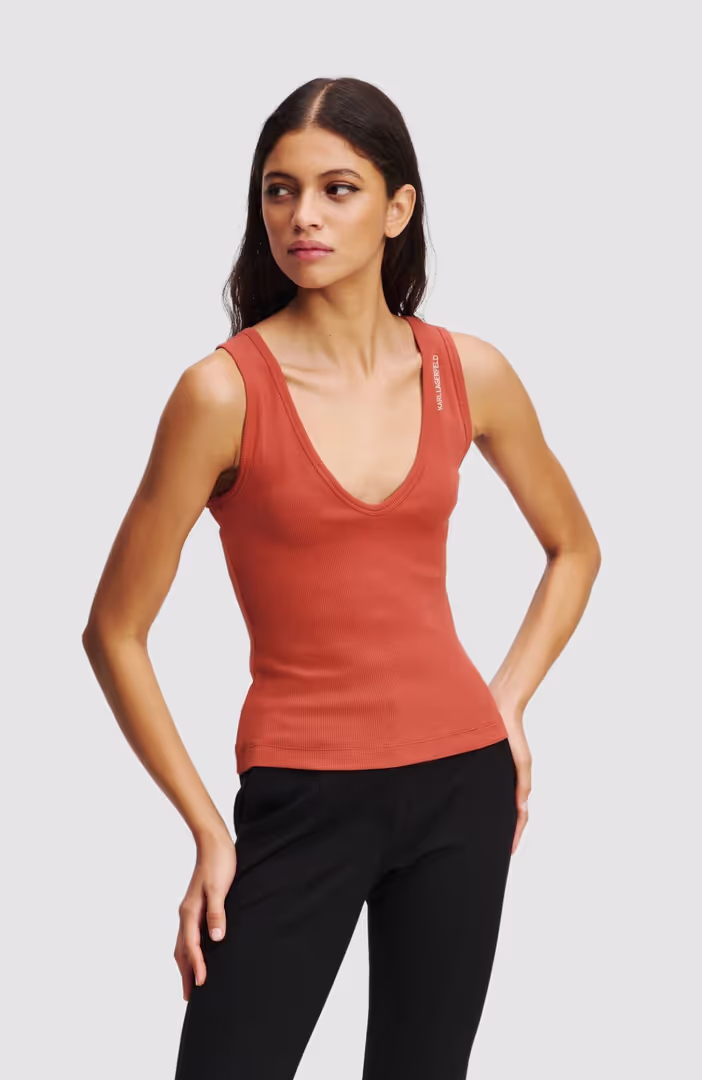 Ribbed V-Neck Tank Top