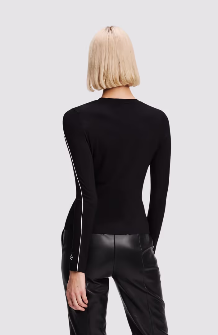 Contrast Piping Lslv Top