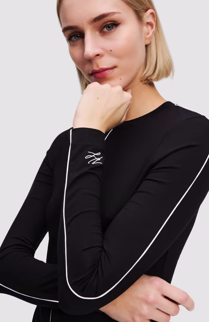 Contrast Piping Lslv Top