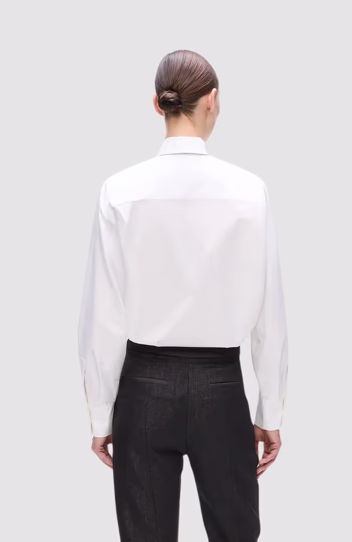 Retro Poplin Bow Blouse