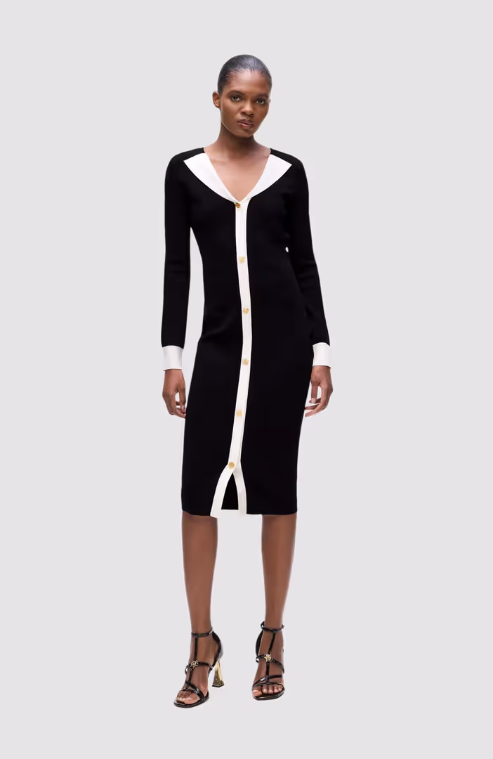 Black And White Knit Dress