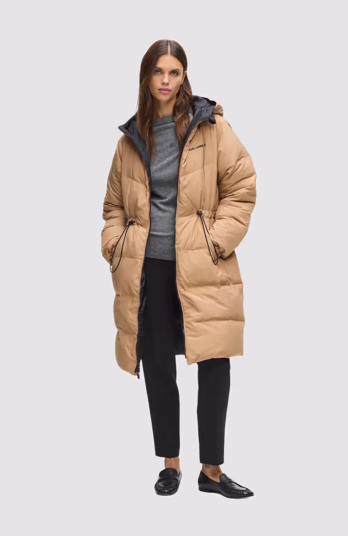 Reversible Long Logo Down Coat