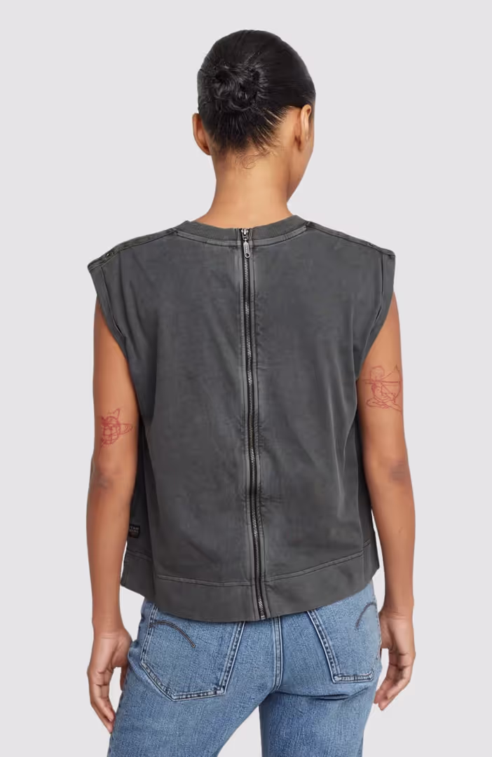 Back zip overdyed t wmn