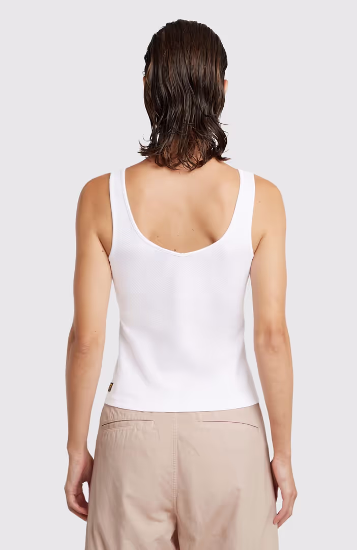 Asymmetrical Zip Slim Tank Top Wmn
