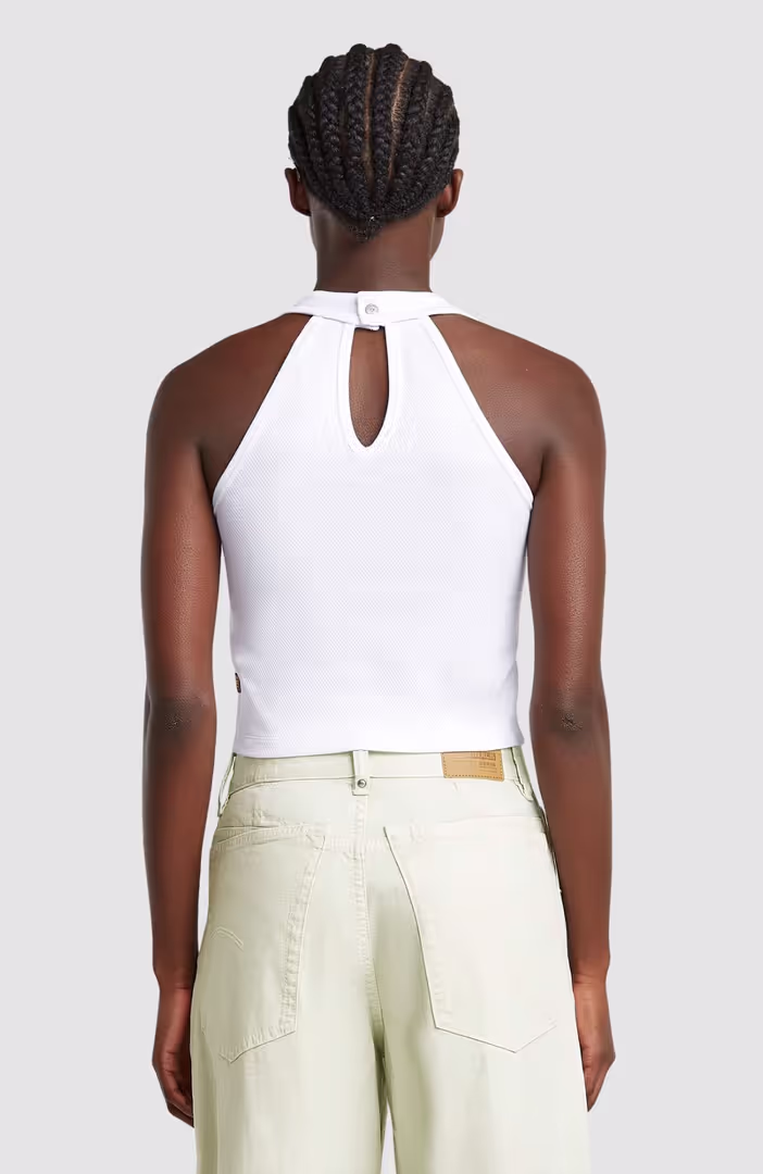 Back snap slim cropped t wmn