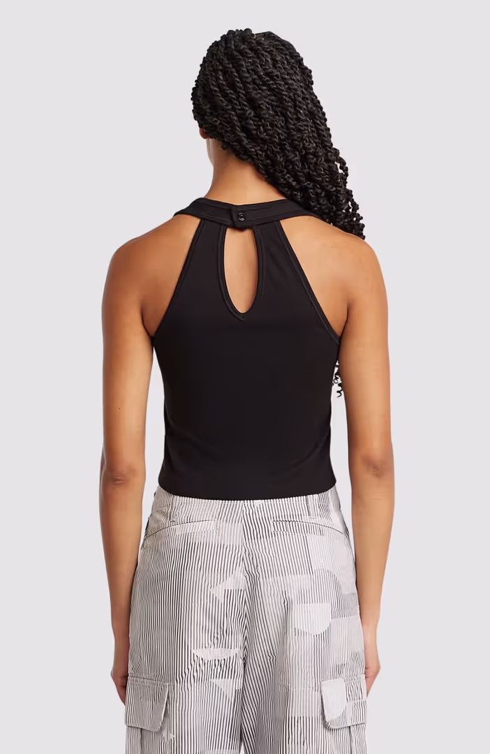 Back snap slim cropped t wmn