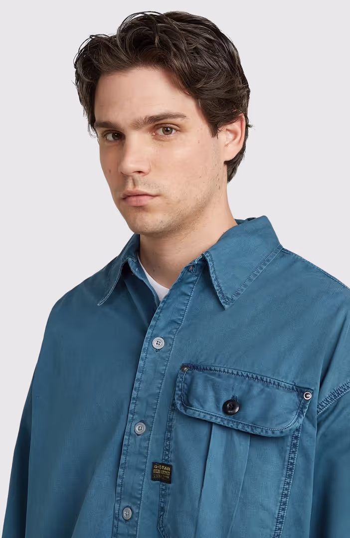 Pleated 1-pkt boxy shirt