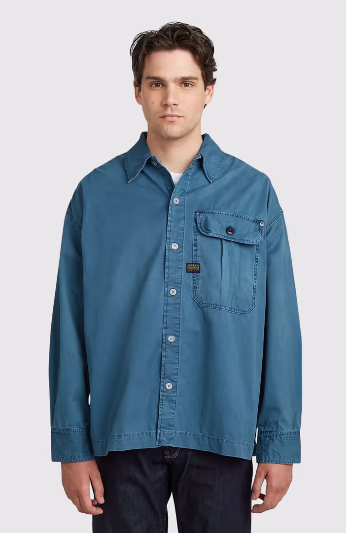 Pleated 1-pkt boxy shirt