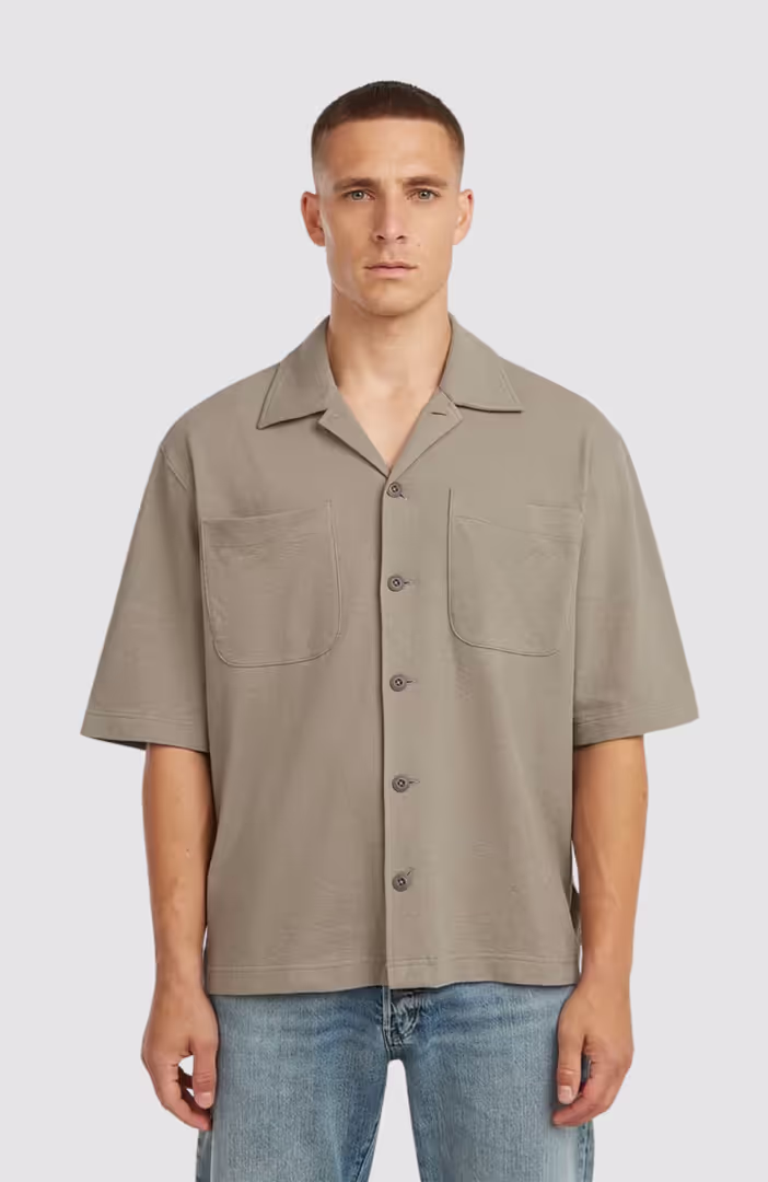 Relaxed tailored jersey shirt s\s
