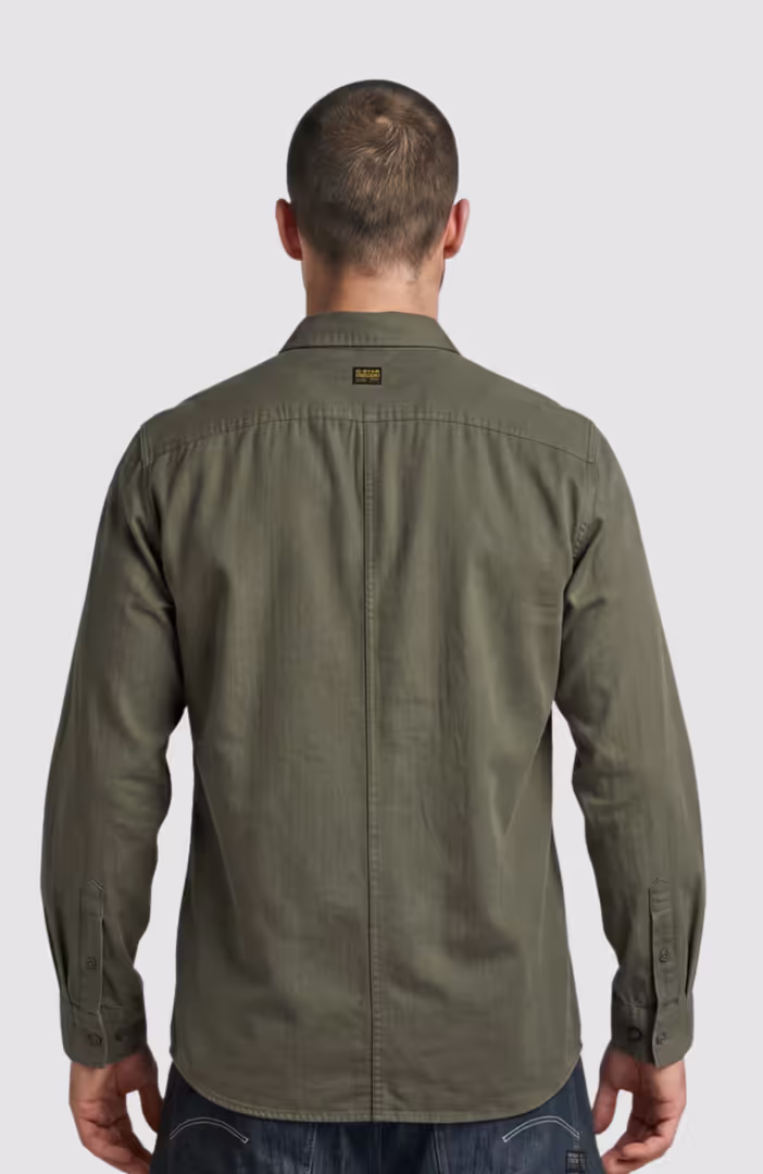 Panelled Pkt Regular Shirt l\s