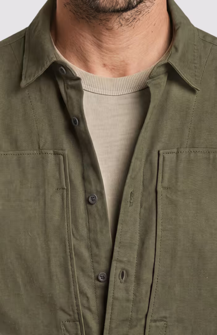 Panelled Pkt Regular Shirt l\s