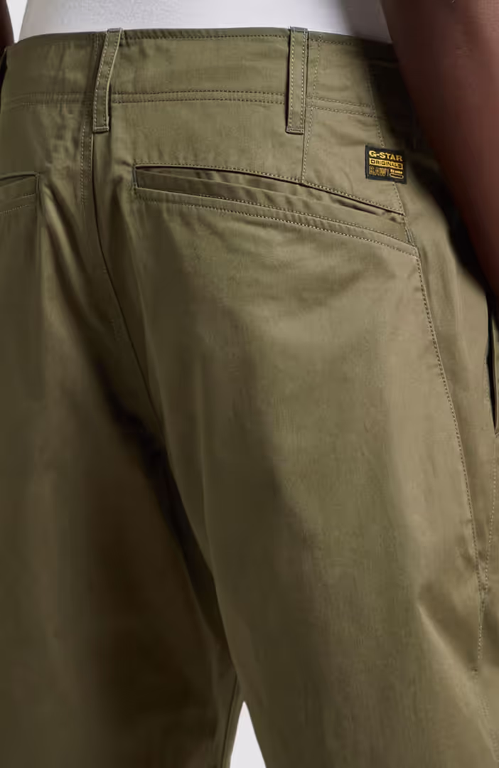 Pleated Loose Tapered Chino