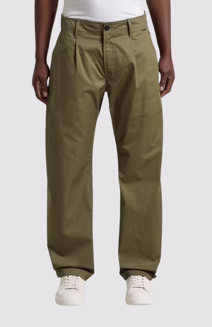 Pleated Loose Tapered Chino