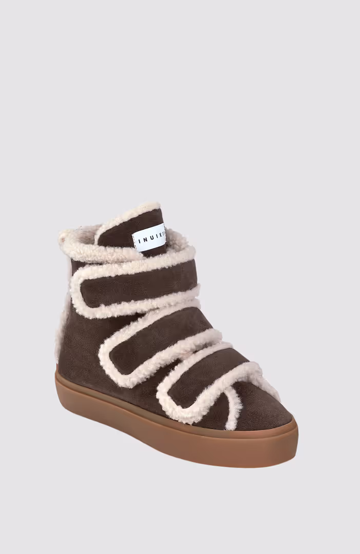 Shearling Velcro Wedge