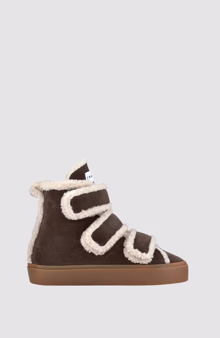 Shearling Velcro Wedge