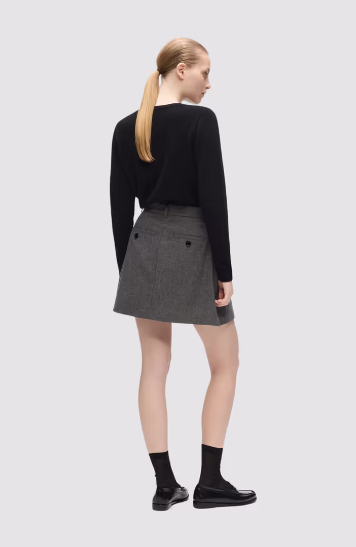 Flannel Pleated Mini Skort