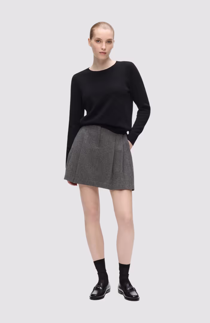 Flannel Pleated Mini Skort