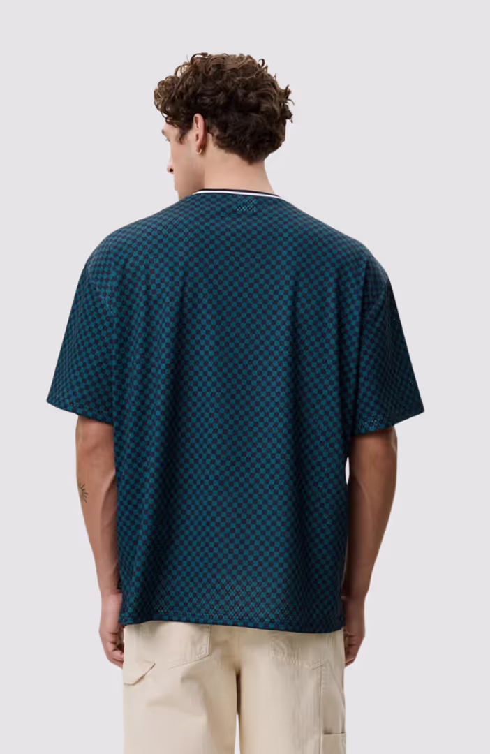 Check AOP Mesh T-Shirt