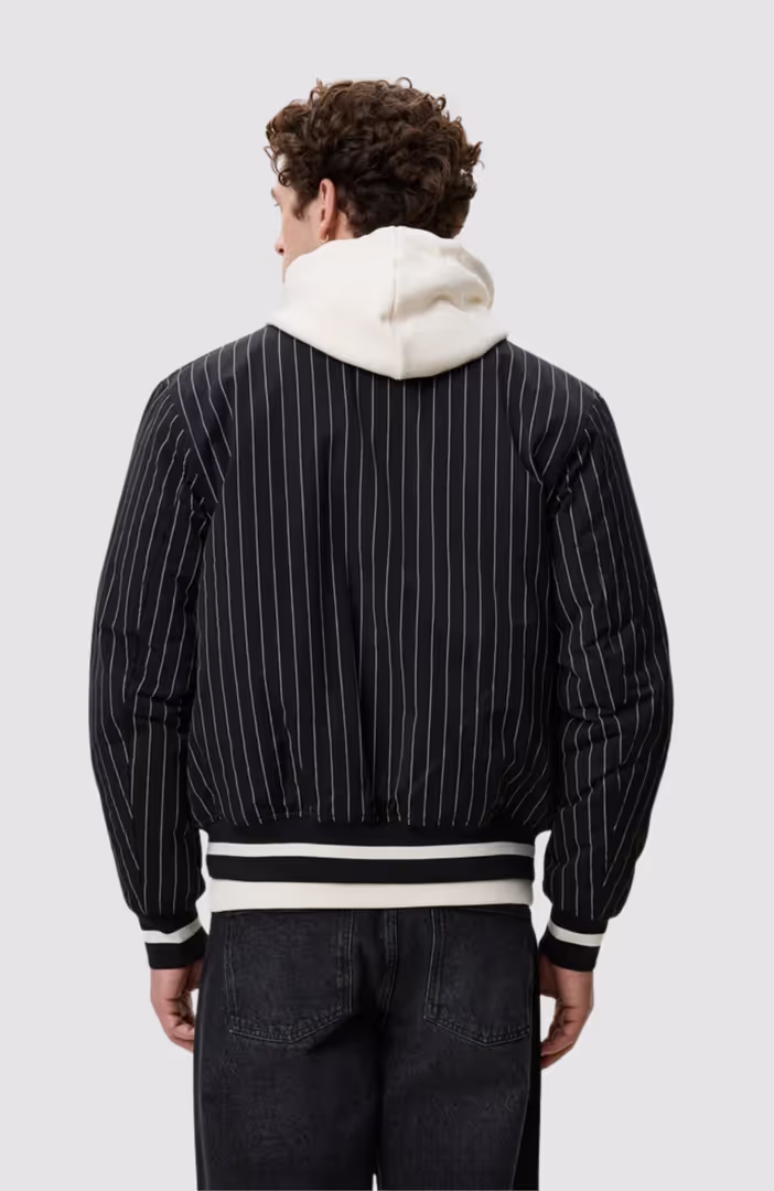 Varsity Tech Pinstriped Jacket