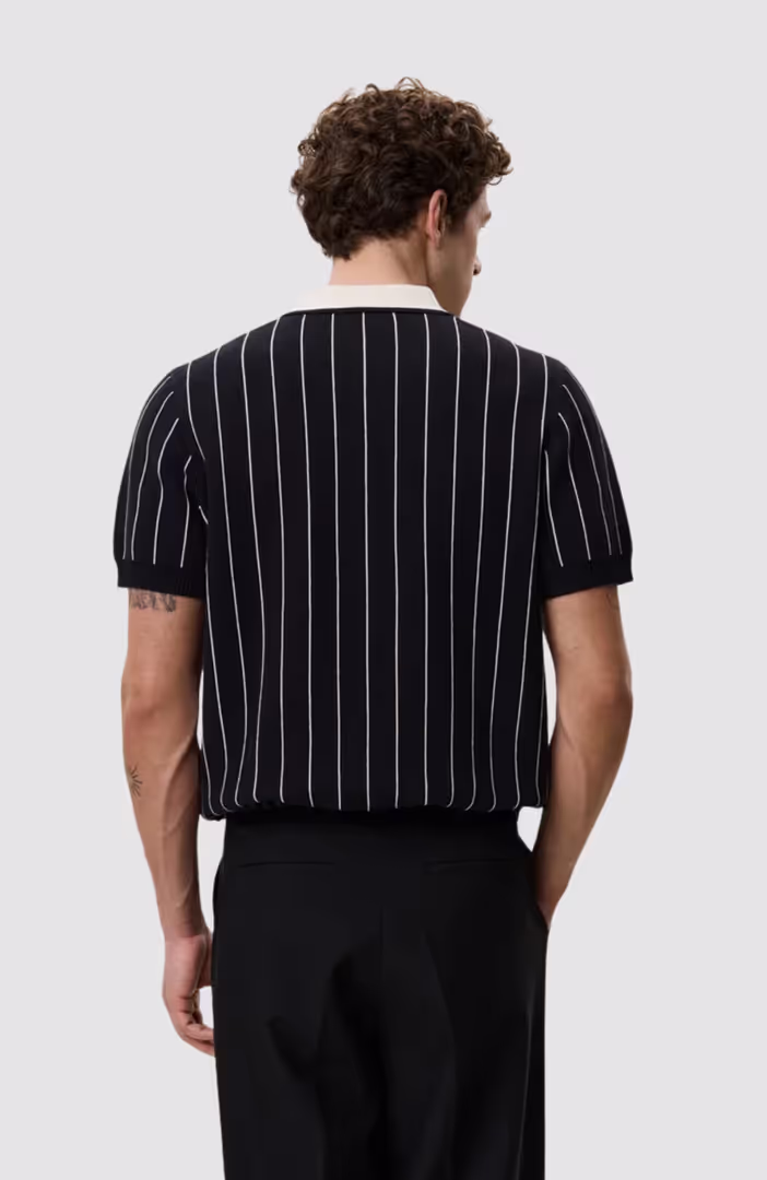 Pinstripe Knitted Polo