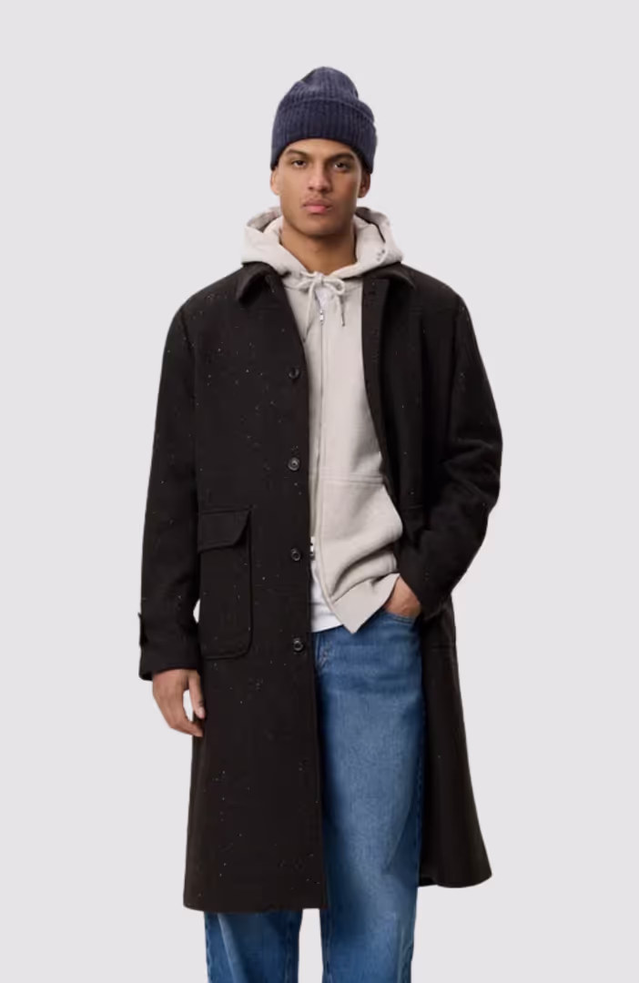 Herringbone Wool Coat