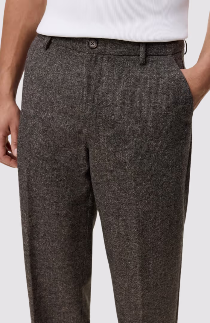 Wool Melange Slack Pants