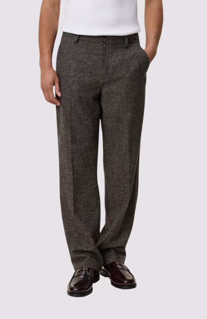 Wool Melange Slack Pants