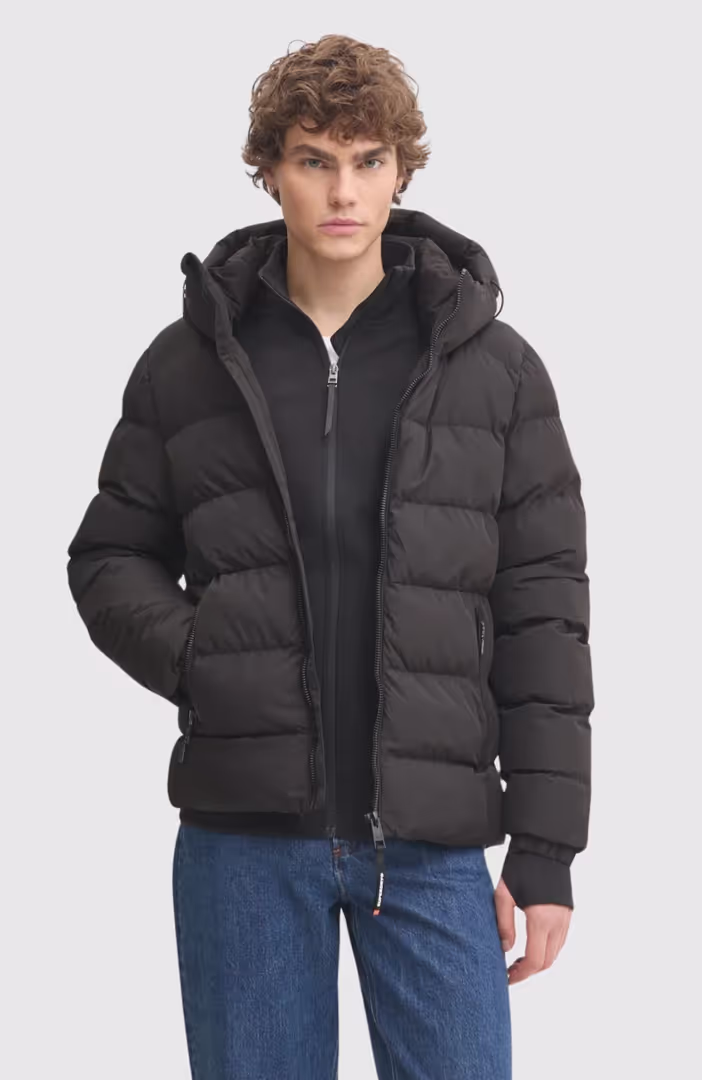Hooded Sports Puffer Jacket